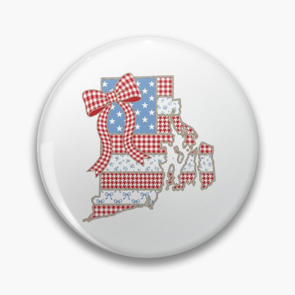 Item preview, Cute Patriotic Rhode Island Map with Red Gingham Bow designed and sold by Paper Drip.