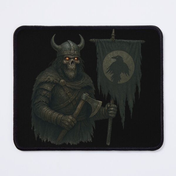 Item preview, Draugr Raven Banner Viking Skeleton Warrior Axe designed and sold by Mythborn Saga.