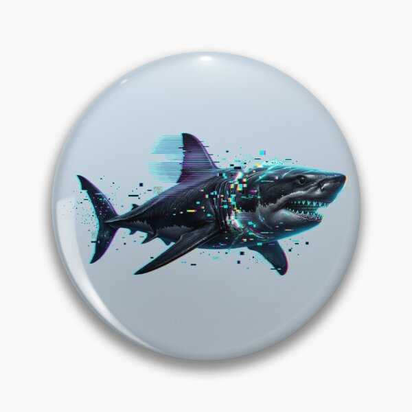 Item preview, Glitch Shark Crash Neon Binary Digital Glitchbeasts designed and sold by GhezArt.