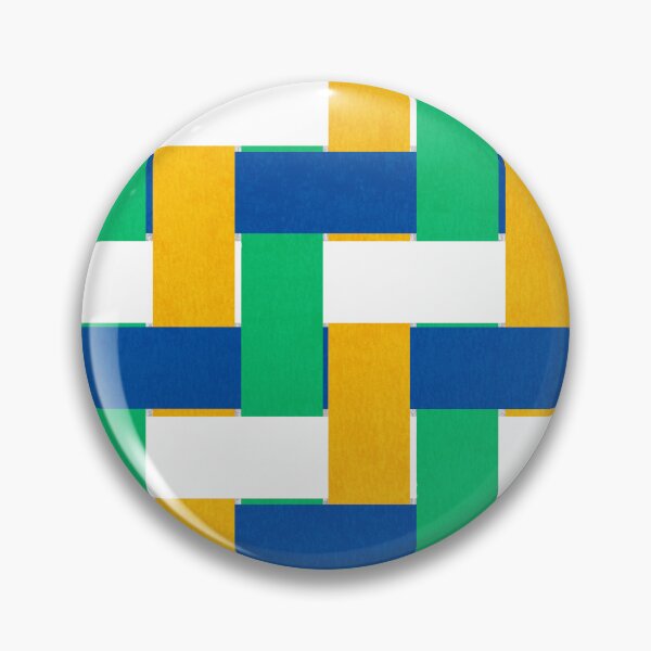 Item preview, Textured Interwoven Lattice of Blue Yellow White and Green Stripes designed and sold by ArtyFridgees.