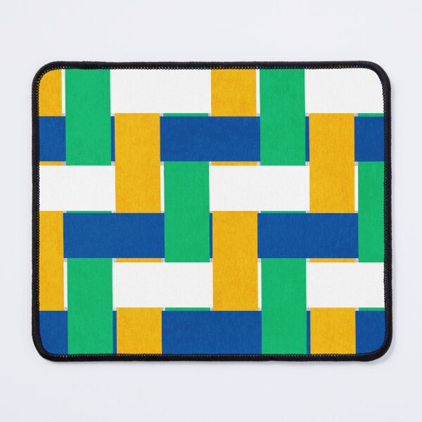 Item preview, Textured Interwoven Lattice of Blue Yellow White and Green Stripes designed and sold by ArtyFridgees.