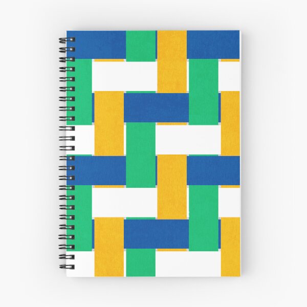 Item preview, Textured Interwoven Lattice of Blue Yellow White and Green Stripes designed and sold by ArtyFridgees.