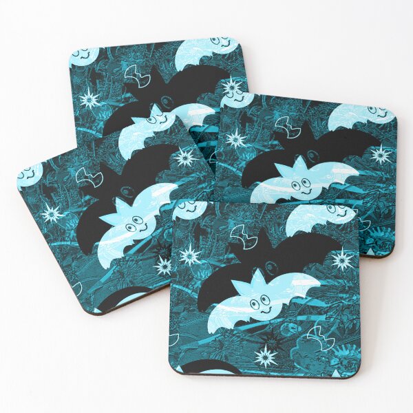 Item preview, Kawaii Gothic Bats — Spooky Cute Cyan Halloween Pattern designed and sold by BatNature.