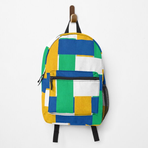 Item preview, Textured Interwoven Lattice of Blue Yellow White and Green Stripes designed and sold by ArtyFridgees.