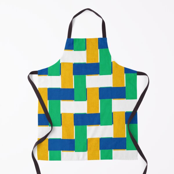 Item preview, Textured Interwoven Lattice of Blue Yellow White and Green Stripes designed and sold by ArtyFridgees.
