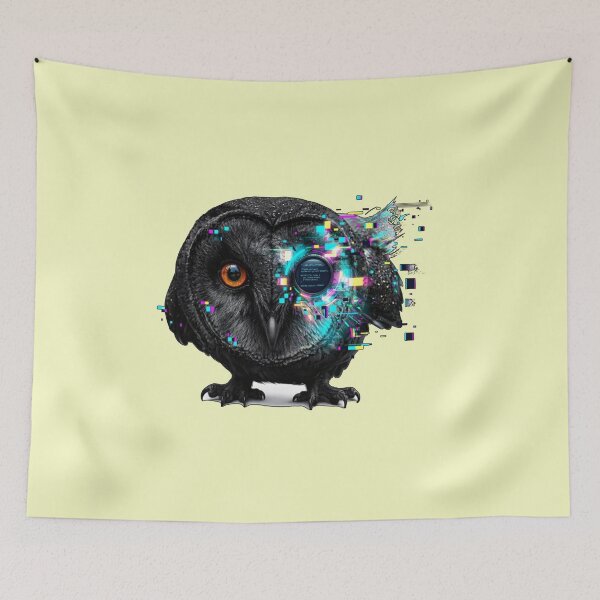 Item preview, Glitch Owl Exe Neon Code Digital Glitchbeasts designed and sold by GhezArt.