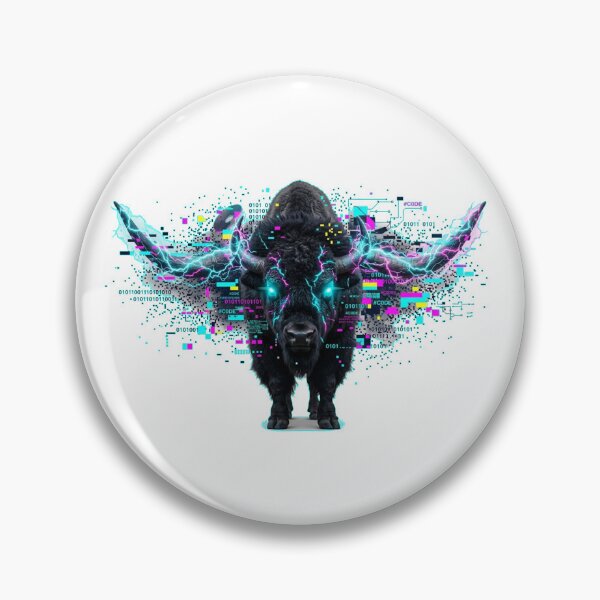 Item preview, Glitch Bison Overload Neon Lightning Glitchbeasts designed and sold by GhezArt.