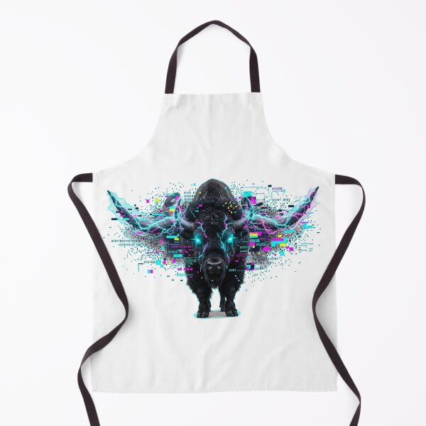 Item preview, Glitch Bison Overload Neon Lightning Glitchbeasts designed and sold by GhezArt.