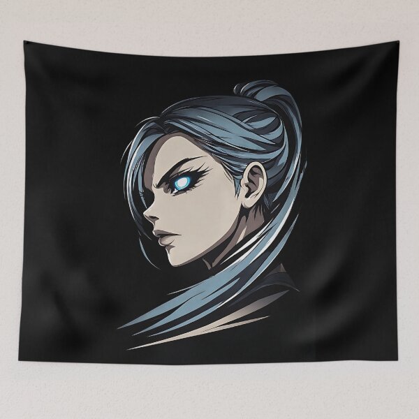 Item preview, Elegant Anime Girl Profile Blue Hair Glowing Eye designed and sold by UrbanPrts.
