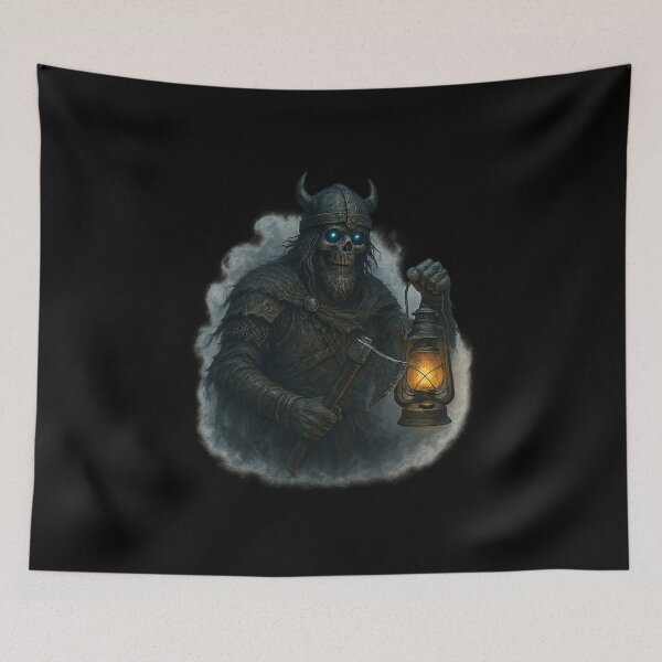 Item preview, Ghost Lantern Viking Skeleton Glow Eyes Battle Axe designed and sold by Mythborn Saga.