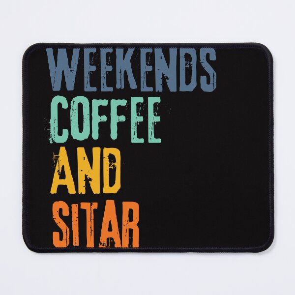 Item preview, Funny Retro Weekends Coffee and Sitar designed and sold by WeirdlyRare.