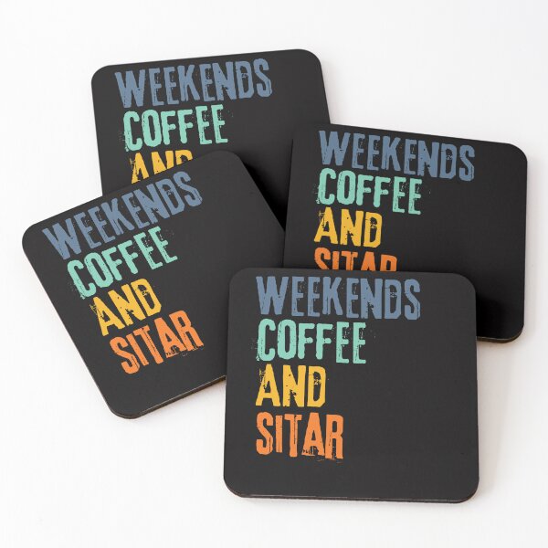 Item preview, Funny Retro Weekends Coffee and Sitar designed and sold by WeirdlyRare.
