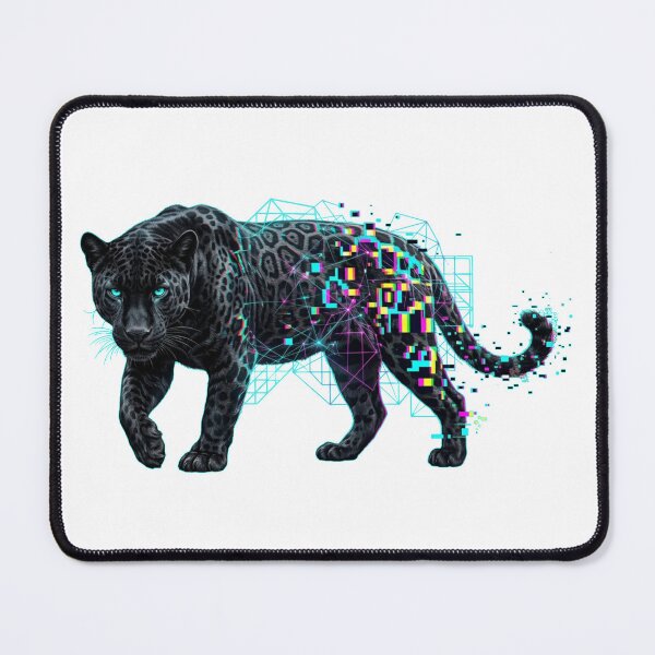 Item preview, Glitch Jaguar 404 Neon Digital Art Glitchbeasts designed and sold by GhezArt.