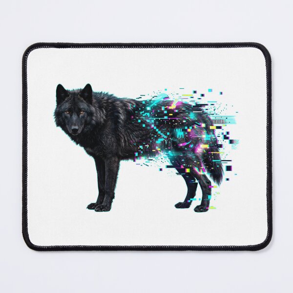 Item preview, Glitch Wolf Error Neon Digital Art Glitchbeasts designed and sold by GhezArt.