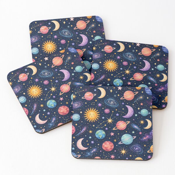 Item preview, Celestial Stars Planets Colourful Cosmic Pattern Artwork designed and sold by ArtComixHaven.