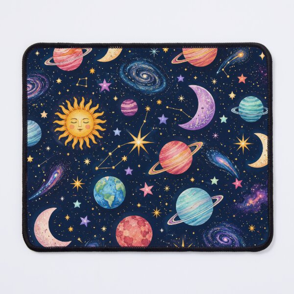 Item preview, Celestial Stars Planets Colourful Cosmic Pattern Artwork designed and sold by ArtComixHaven.