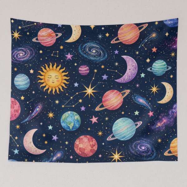 Item preview, Celestial Stars Planets Colourful Cosmic Pattern Artwork designed and sold by ArtComixHaven.