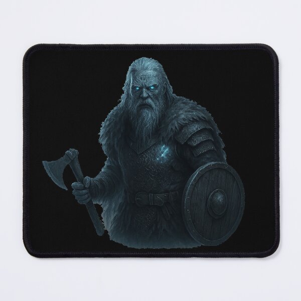Item preview, Frost Giant Viking Warrior Glow Eyes Shield Axe designed and sold by Mythborn Saga.