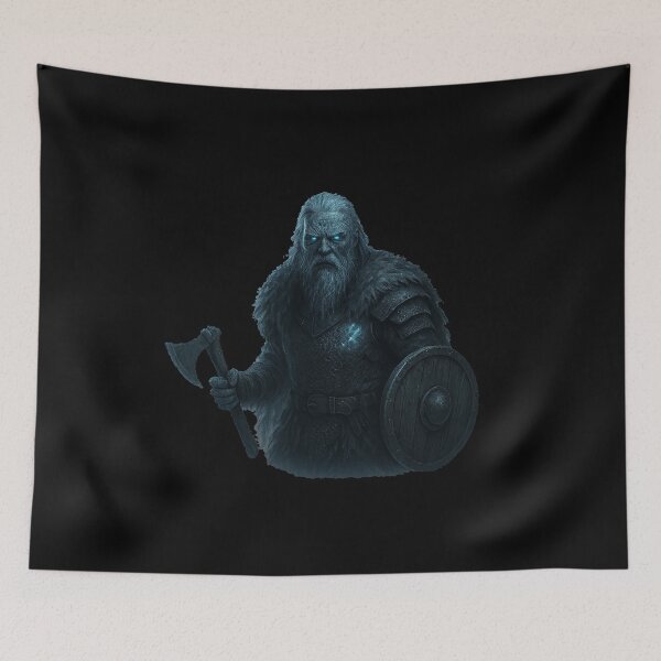Item preview, Frost Giant Viking Warrior Glow Eyes Shield Axe designed and sold by Mythborn Saga.
