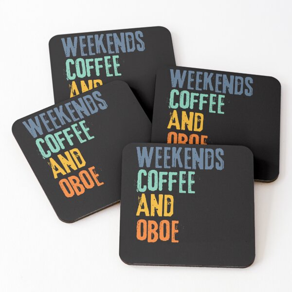 Item preview,  Funny Retro Weekends Coffee and Oboe designed and sold by WeirdlyRare.