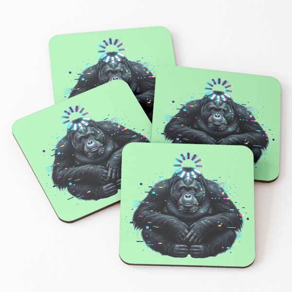 Item preview, Glitch Orangutan Buffer Loading Neon Glitchbeasts designed and sold by GhezArt.