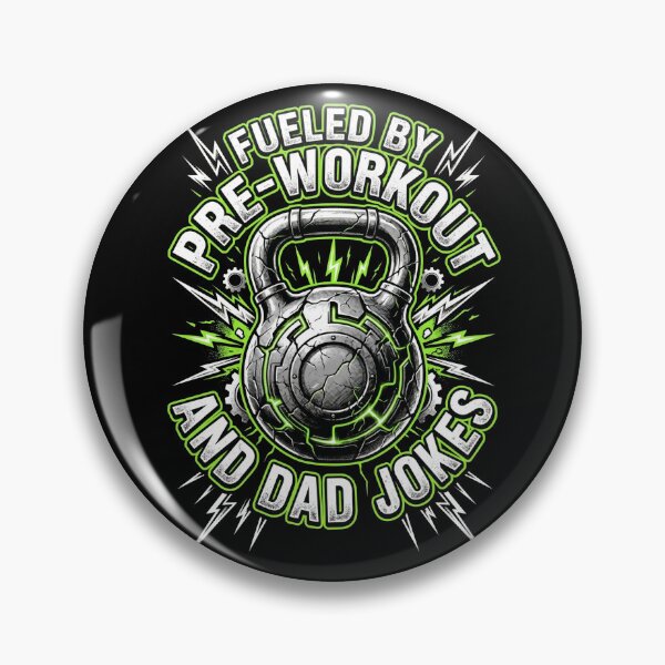 Item preview, Fueled by Pre-Workout and Dad Jokes Kettlebell designed and sold by TeNovaStudio.
