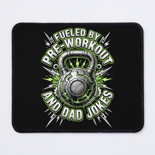Item preview, Fueled by Pre-Workout and Dad Jokes Kettlebell designed and sold by TeNovaStudio ⭐⭐⭐⭐⭐.