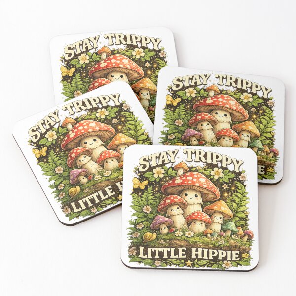 Item preview, Stay Trippy Little Hippie Cute Mushroom Cottagecore Psychedelic Nature Tee designed and sold by Wear Sculpt.