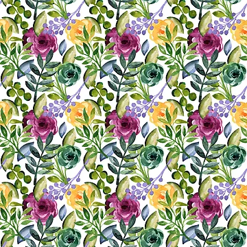 Artwork thumbnail, Purple Roses All Over Design by Jandsgraphics
