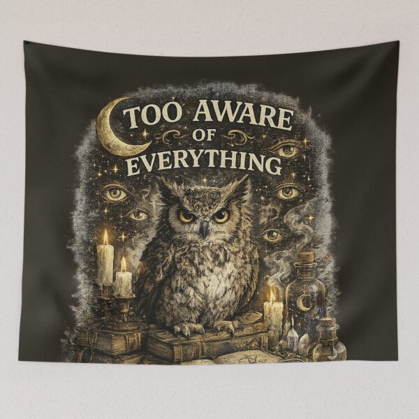Item preview, Too Aware Of Everything Neurodivergent Owl Sticker designed and sold by Lumennyxart.