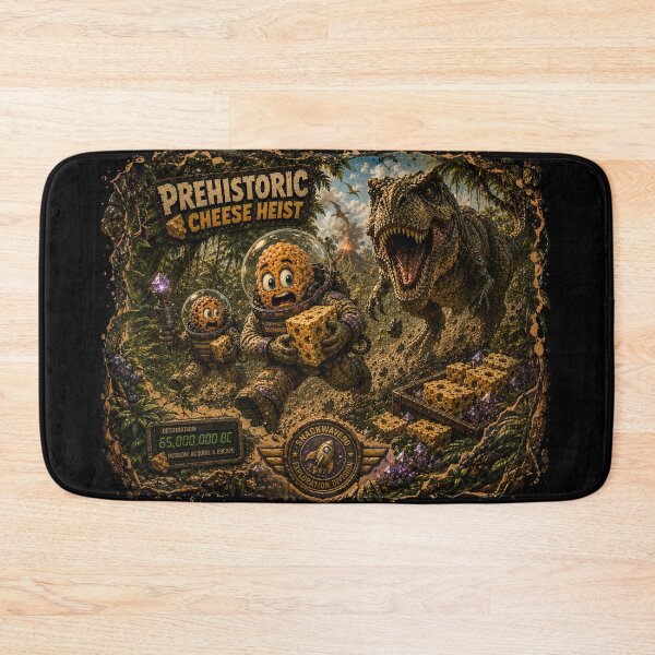 Item preview, Prehistoric Cheese Heist | Temporal Division Escape Mission designed and sold by Snackwave Ninety.