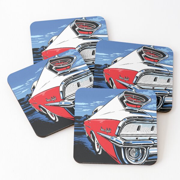 Item preview, Retro Red Tailfin Classic Car Illustration designed and sold by RamyGallery.