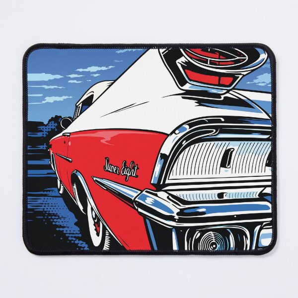 Item preview, Retro Red Tailfin Classic Car Illustration designed and sold by RamyGallery.