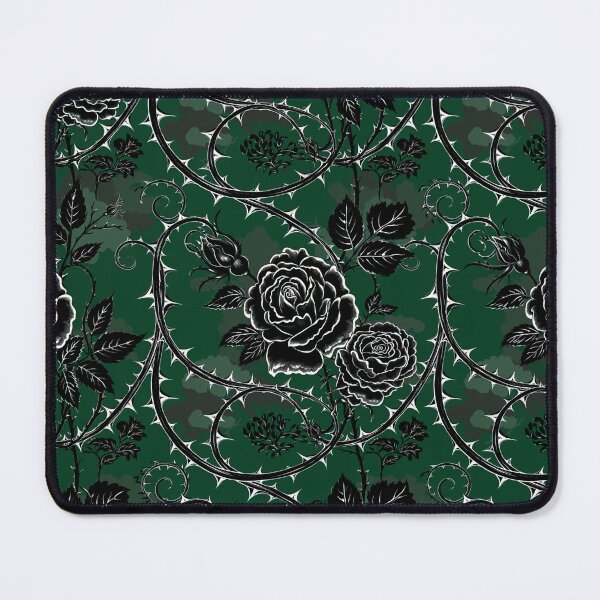 Item preview, Dark Gothic Rose Forest Green Seamless Pattern designed and sold by Grainwork.