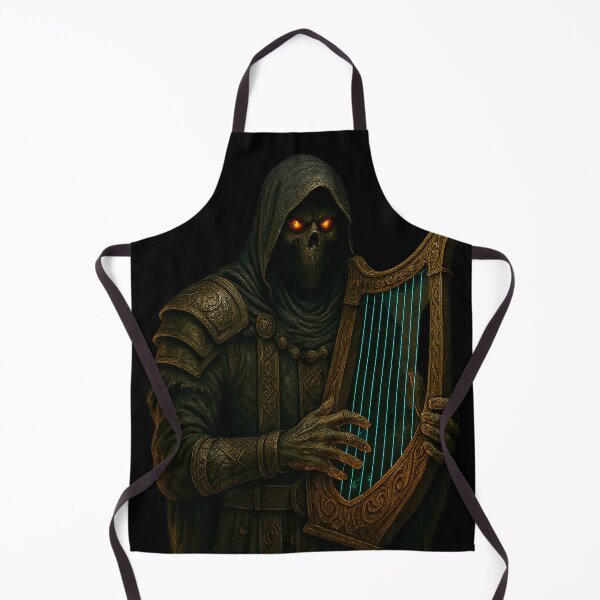Item preview, Norse Bard Skeleton Playing Harp Celtic Carvings designed and sold by Mythborn Saga.