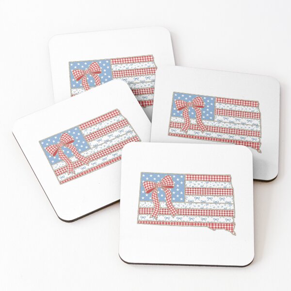 Item preview, Cute Patriotic Sorth Dakota Map with Red Gingham Bow designed and sold by Paper Drip.