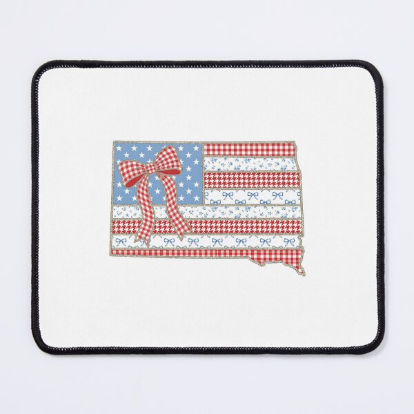 Item preview, Cute Patriotic Sorth Dakota Map with Red Gingham Bow designed and sold by Paper Drip.