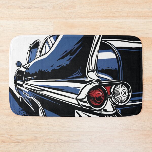 Item preview, Midnight Blue Classic Sedan Rear View Art designed and sold by RamyGallery.