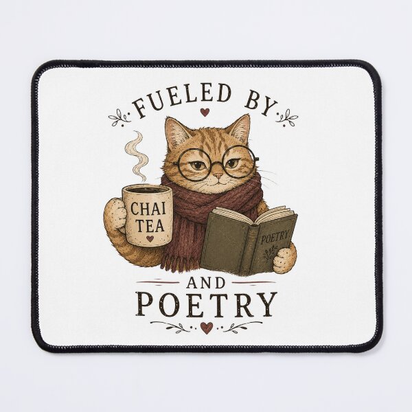 Item preview, Fueled by Chai Tea and Poetry Sassy WriterKat Cat  designed and sold by Kathy Gerstorff.