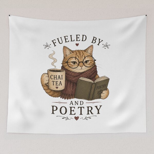 Item preview, Fueled by Chai Tea and Poetry Sassy WriterKat Cat  designed and sold by Kathy Gerstorff.