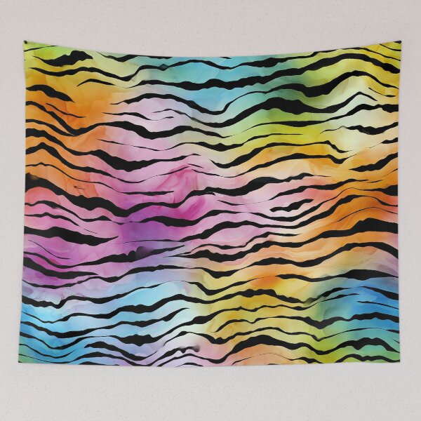 Item preview, Pastel Rainbow Zebra Stripe Pattern designed and sold by WatercolorLane.