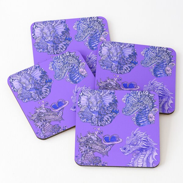 Item preview, Four Amethyst Dragons designed and sold by Ruby Tiger Creations.