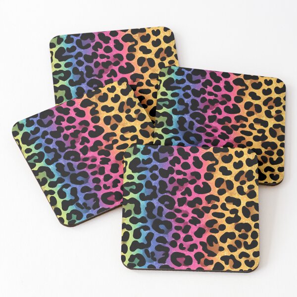 Item preview, Rainbow Neon Leopard Print Pattern designed and sold by WatercolorLane.