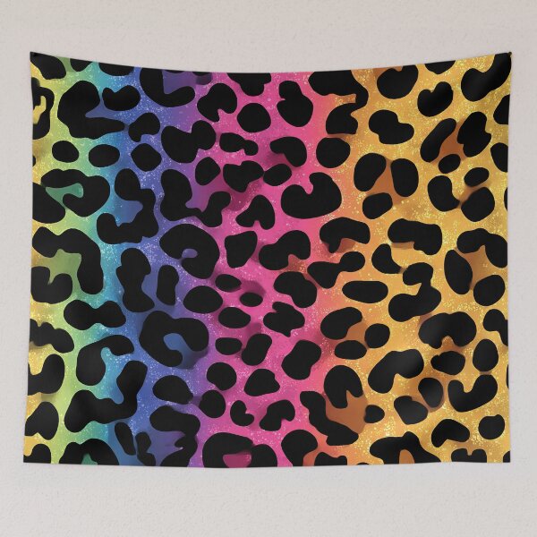 Item preview, Rainbow Neon Leopard Print Pattern designed and sold by WatercolorLane.