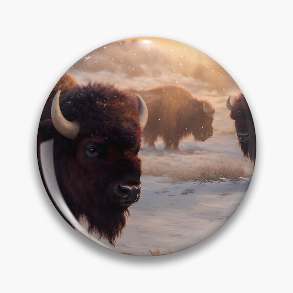 Item preview, Bison on a Snowy Morning designed and sold by TinCatOutPost.