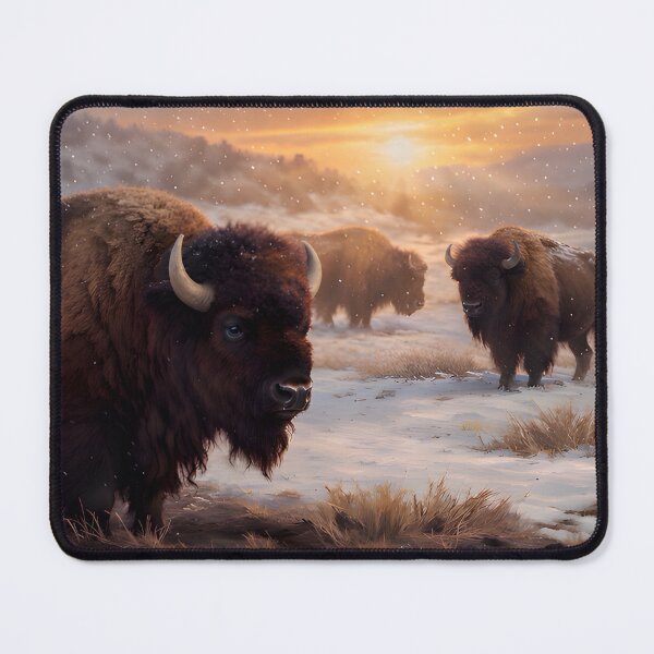 Item preview, Bison on a Snowy Morning designed and sold by TinCatOutPost.