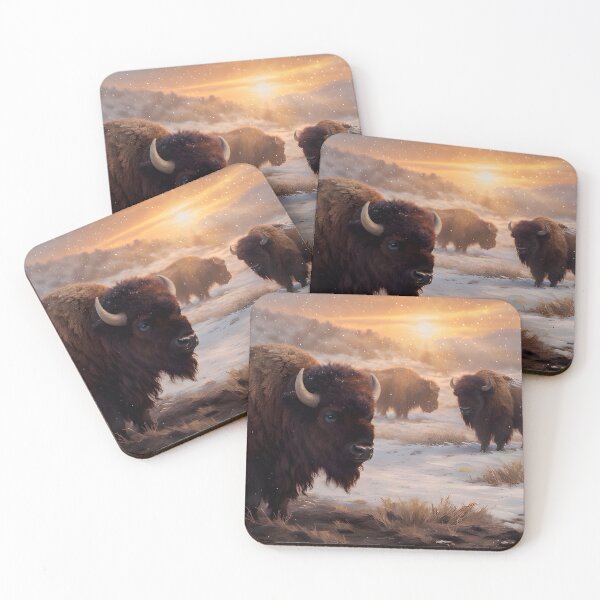 Item preview, Bison on a Snowy Morning designed and sold by TinCatOutPost.