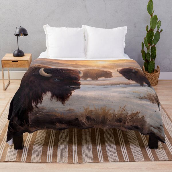 Item preview, Bison on a Snowy Morning designed and sold by TinCatOutPost.