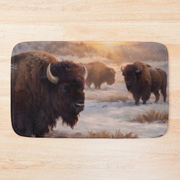 Item preview, Bison on a Snowy Morning designed and sold by TinCatOutPost.