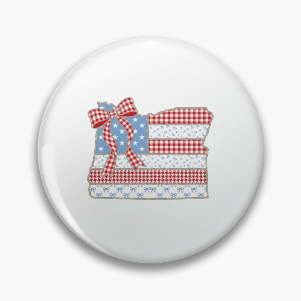 Item preview, Cute Patriotic Oregon Map with Red Gingham Bow designed and sold by Paper Drip.